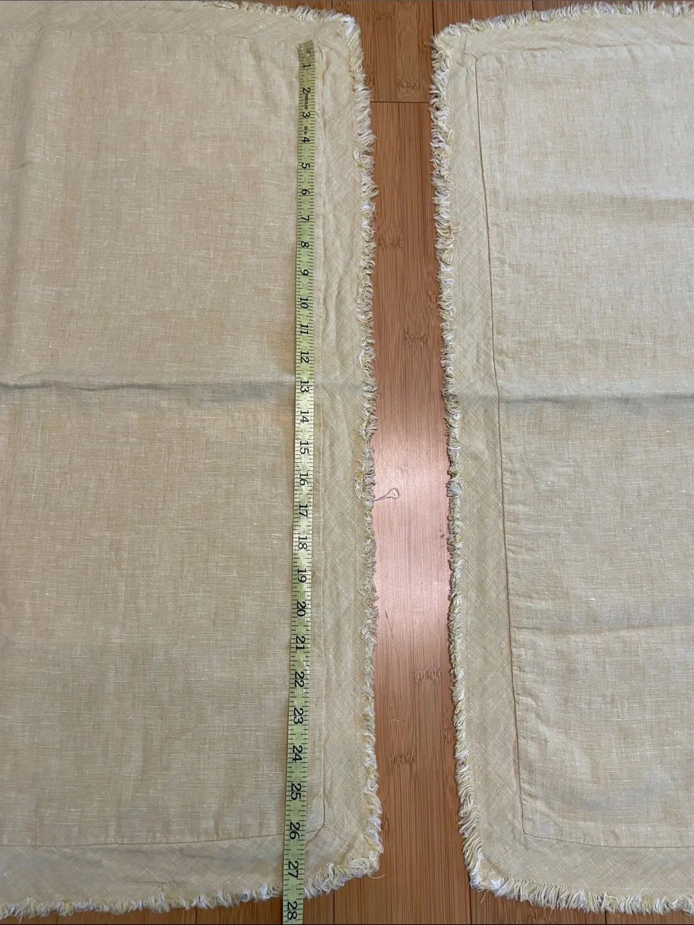 Pottery Barn Linen Standard Sham 20” x 26” Set of Two Fringe Edges